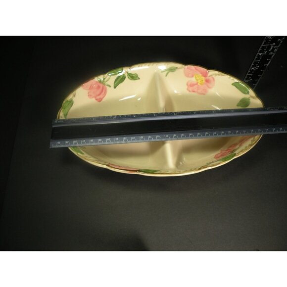 Vintage Franciscan Desert Rose Divided Ceramic Floral Serving Dish With Pink Flo - Picture 10 of 16